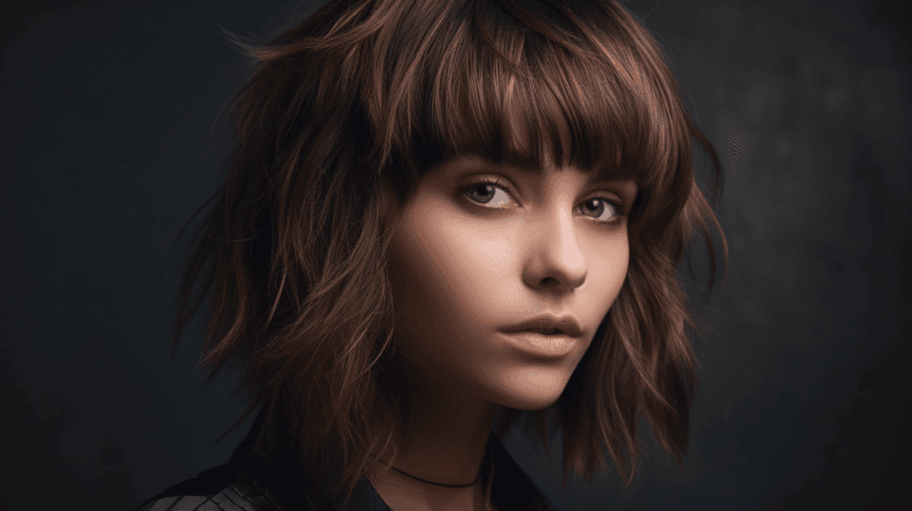 Image of a woman with Choppy Bangs