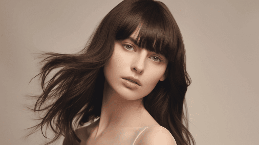 Image of a woman with Long Bangs