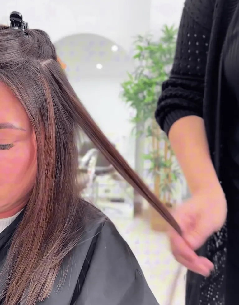 v light hair extensions before image