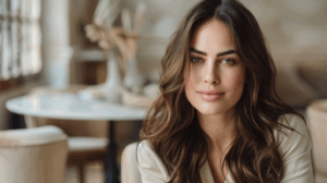 Image of a woman with hair extensions fitted on her thin hair