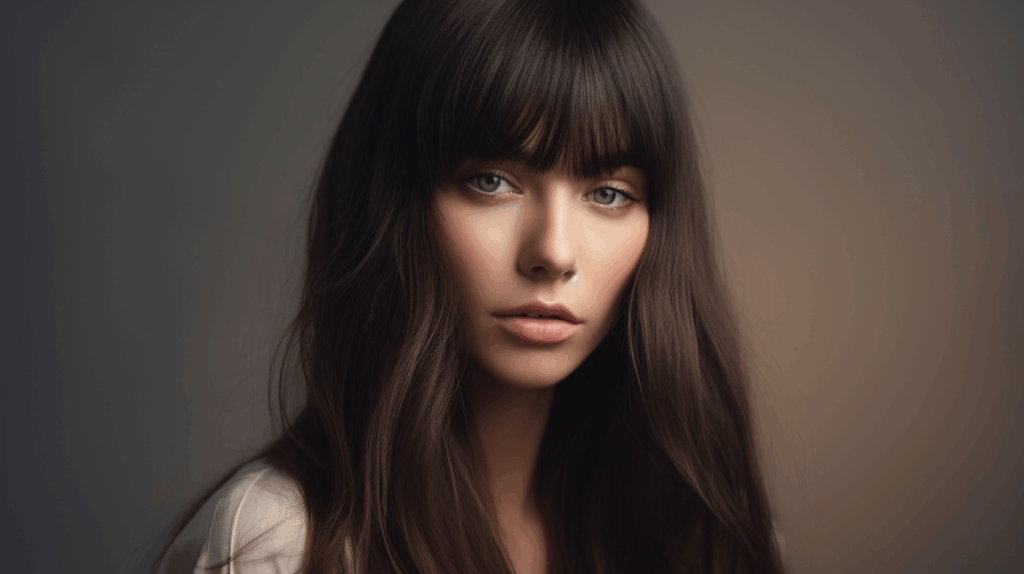 Image of a woman with Bottleneck Bangs