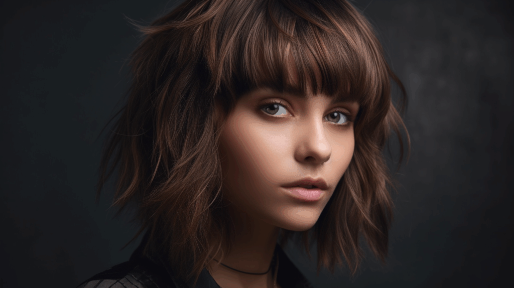 Image of a woman with Choppy Bangs