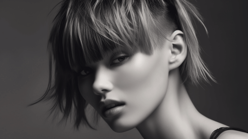 Image of a woman with Hacked Fringe