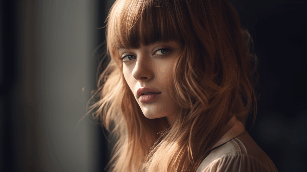 Image of a woman with Layered Bangs