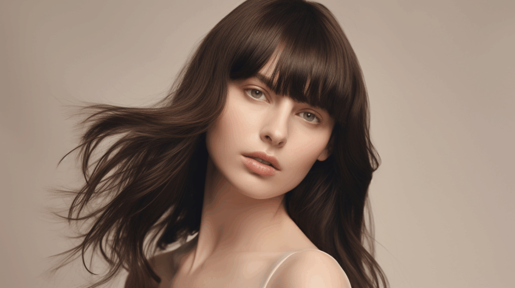 Image of a woman with Long Bangs