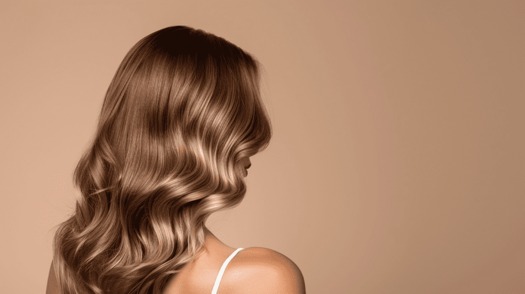 Long glossy hair showing a seamless balayage blend with soft, natural-looking dimension.