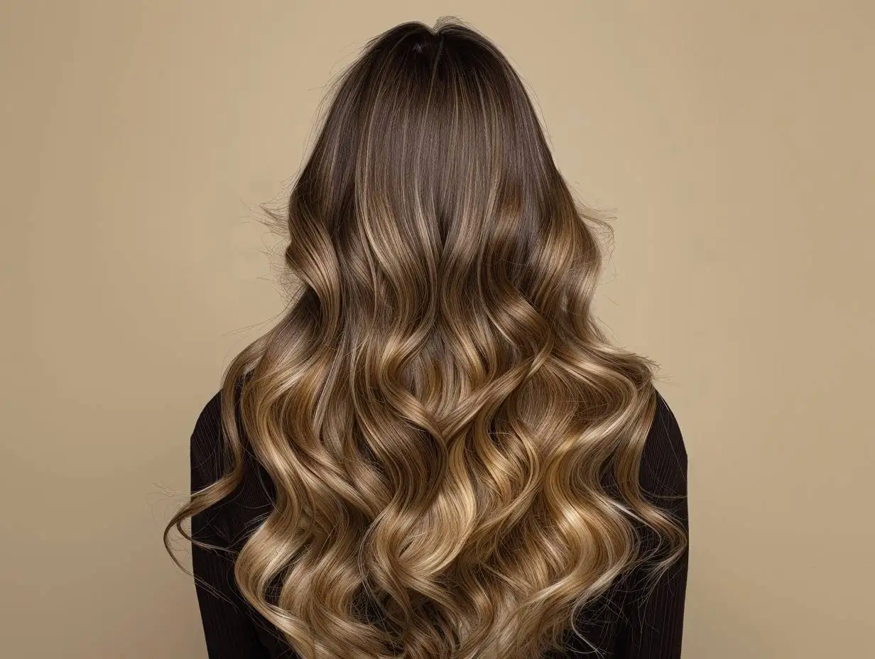 Full head balayage package result with a seamless blend and freshly toned, glossy finish.