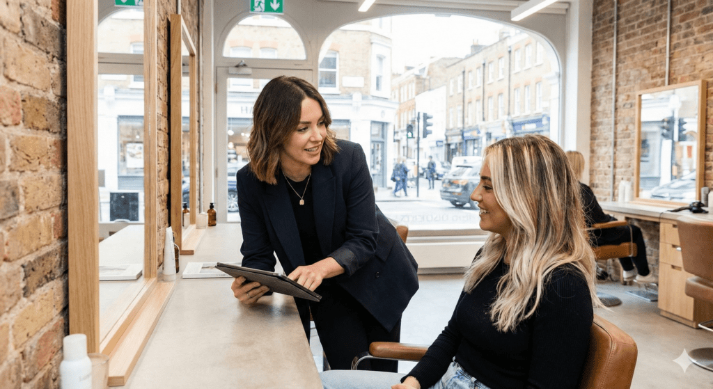 Hair consultation for bleached hair before Olaplex treatment at Image London salon
