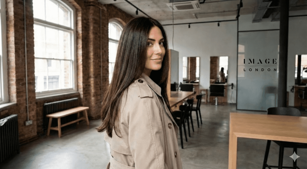 Healthy shiny hair after Olaplex repair treatment at Image London salon
