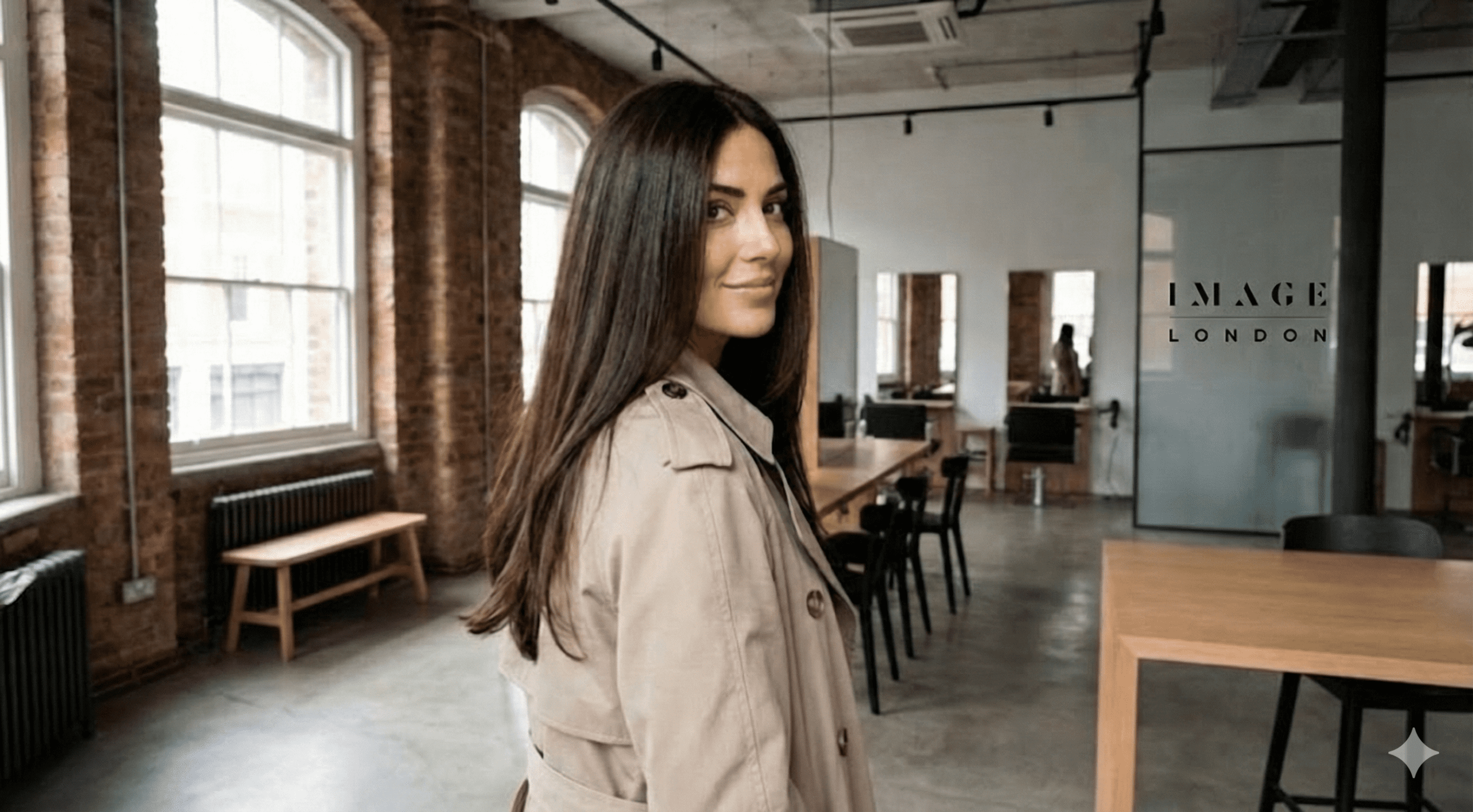 Healthy shiny hair after Olaplex repair treatment at Image London salon